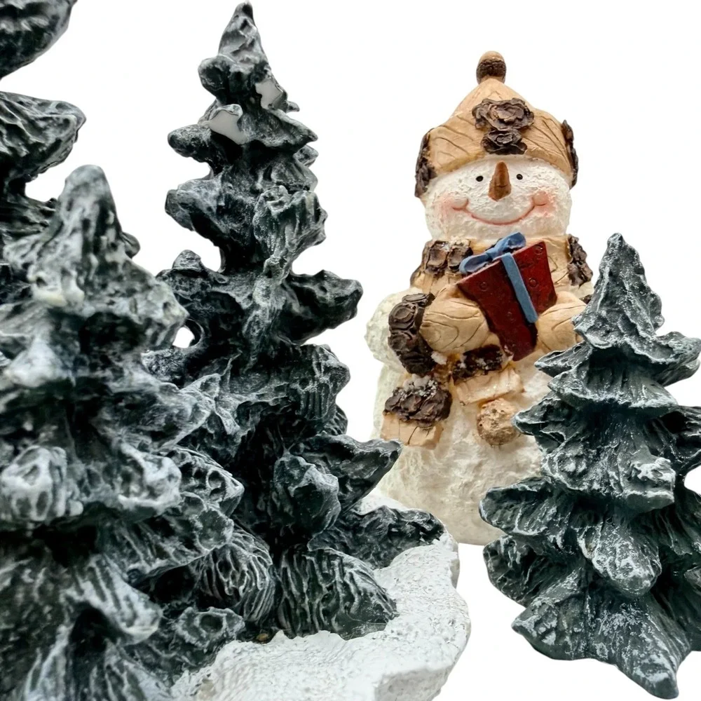 Unbranded Christmas Village‎ Figurine Set 12-Piece Winter Scene Trees Excellent